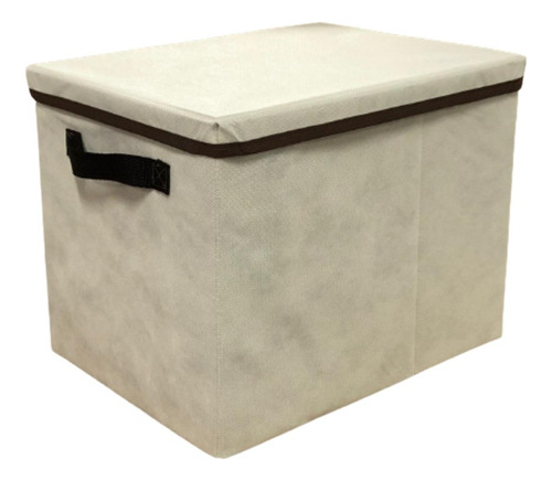 Caixa Organizadora Box Tnt Bege Resistente Alças Dobrável Cor Caixa Bege/Marrom