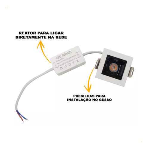 Spot Luminária Embutir Led 3w Alumínio Tipo Picco 1 Foco