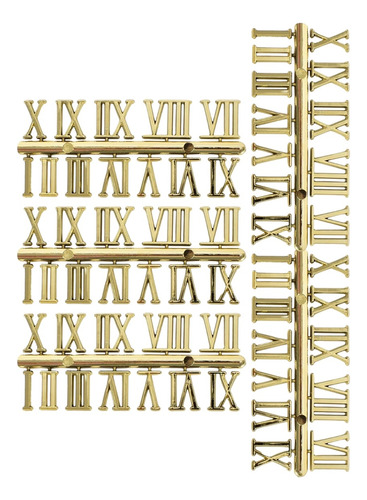 Números Romanos Dorado Para Reloj Mural 5 Juegos