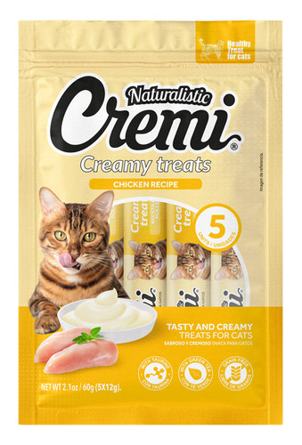 Naturalistic Para Gatos Cremi Pollo 5 Un 60 Gr