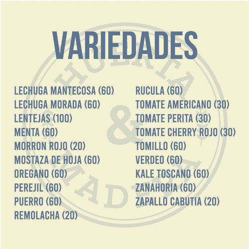 Imagen 3 de 5 de Packs De Semillas X15 Variedades. Semillas A Elección