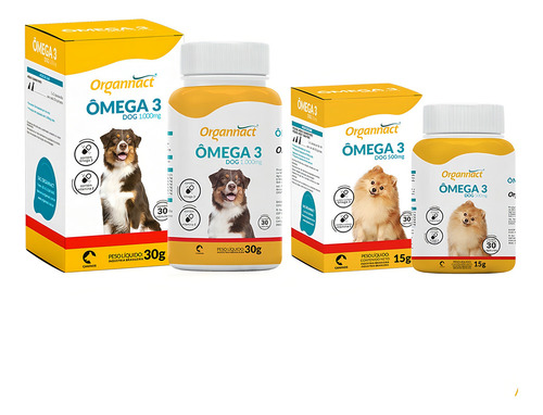 Suplemento Omega 3 Dog 500mg Organnact 90 Capsulas