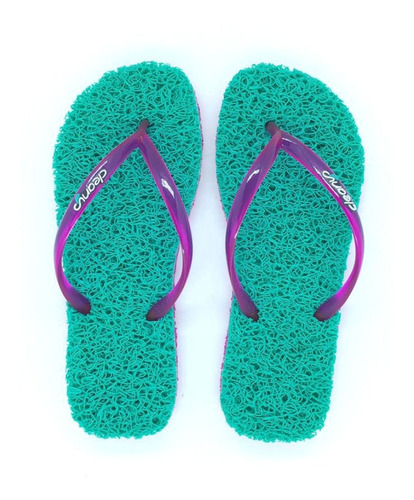 Chinelo Feminino Cleanup Relaxante Verde Água E Rosa Sc504