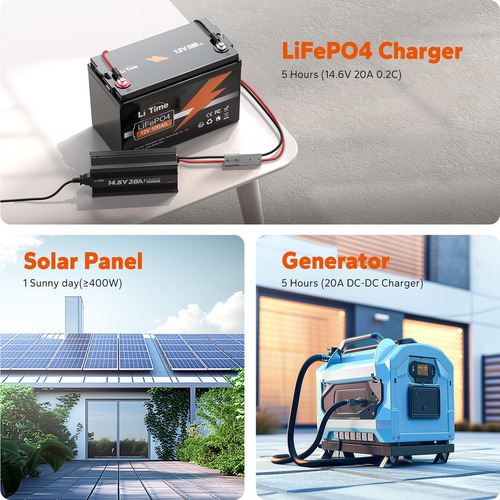 Batería Litime Lifepo4 12 V 100 Ah Bci Group 31 W/ Bms 100a