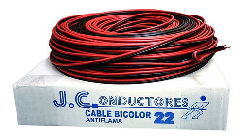 Cable Bicolor Calibre 22 Awg Para Bocina Color Negro Y Rojo