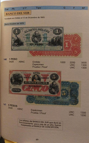 Imagen 4 de 7 de Ed 2023 Catalogo Billetes Bancos Privados D Chile 1865-1898.