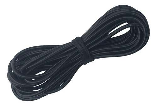 Cordón Elástico Redondo Negro Pesado De 0.3 Cm, 10 Yardas