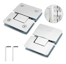 Comprar Kit 2 Bisagras De Acero 180°inoxidable Para Puerta De Vidrio