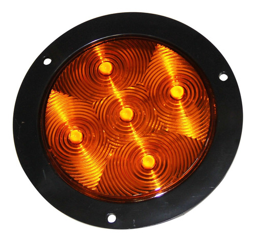 Reversero Redondo Ambar 10 Leds Luz Fija/estrobo 4 Pg