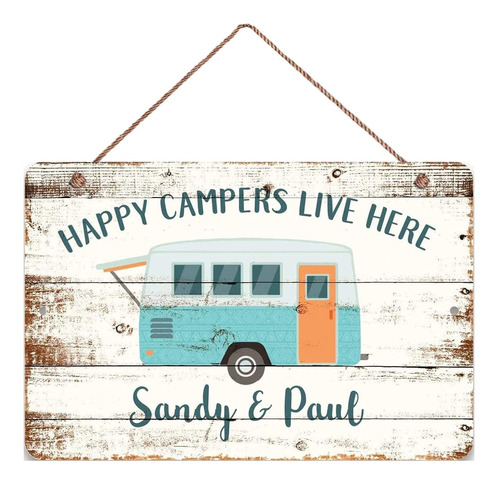 Cartel Decorativo Para Pared Texto Ingl  Happy Campers Live