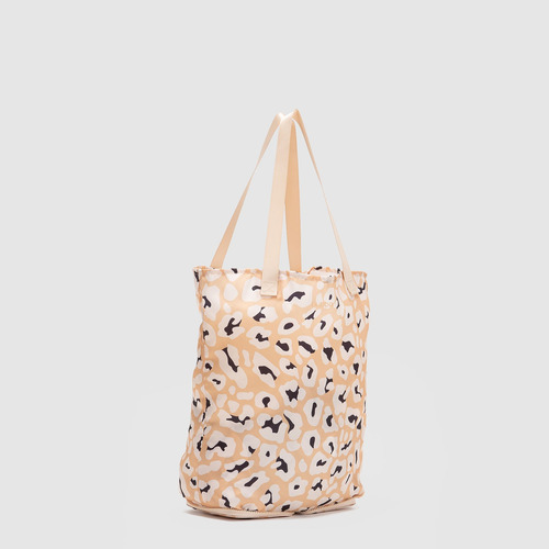 Bolsa Mujer Shopping Bag Tote Bubba Niza Unisex Plegable Chita Estampado Beige Beige