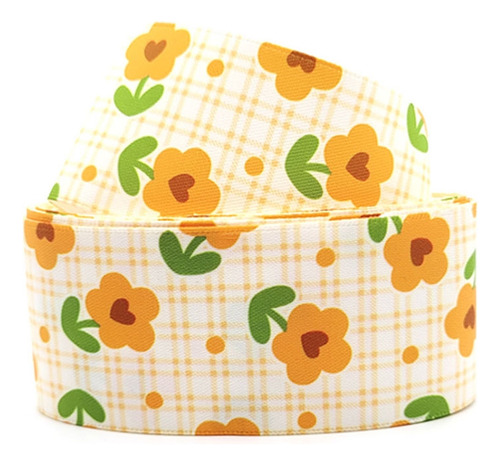 Fita Estampada Flores Princess - 38mm X 10m - Ro.152892 Cor Amarelo