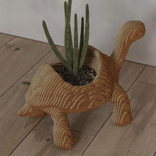 2 Vetores De Corte - Cachepô Tartaruga - Arquivo Dxf - Decor