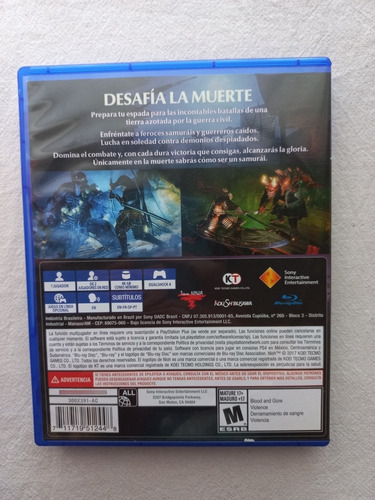 Nioh - Standard Edition (ps4 - Físico) (Usado)