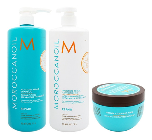 Moroccanoil Kit Repair Shampoo Enjuague X1000 + Mascara X250