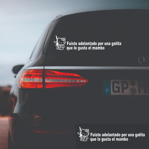 Sticker Adhesivo Para Auto De Gatita Que Le Gusta El Mambo