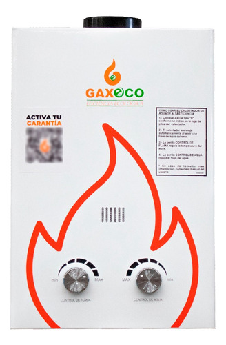 Calentador Boiler Gaxeco Eco6000hv + Kit Instalación Gas Lp