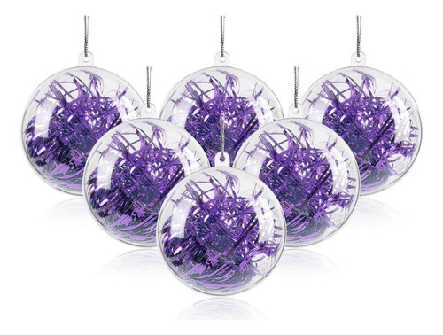 Uten 20 Adornos Rellenables De Plástico Transparente, Bola. Color Transparente