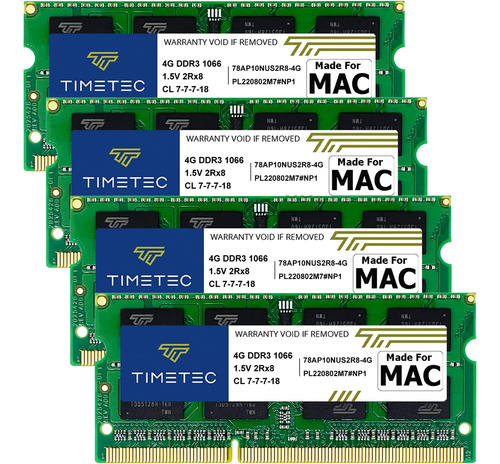 Timetec Kit 16 Gb (4x4 Gb) Compatible Con Ddrmhz 1066 Mhz 27