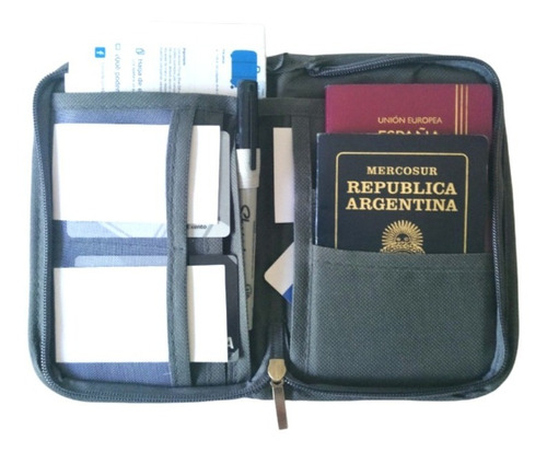 Imagen 1 de 9 de Porta Pasaporte Documentos Organizador De Viaje