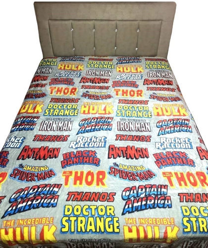 Manta Cobertor Para Cama De Casal Avengers Vingadores Marvel