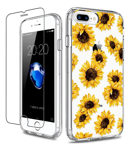 Funda iPhone 8 Plus/7 Plus Giika Sunflowers / Gold