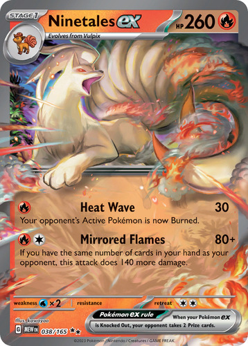 Ninetales Ex 38/165 Cartas Pokemon 151 Scarlet & Violet