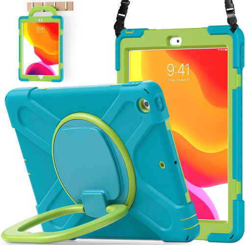 Funda iPad Batyue 10.2 9a/8a/7a Gen Ideal P/niños/azul Claro