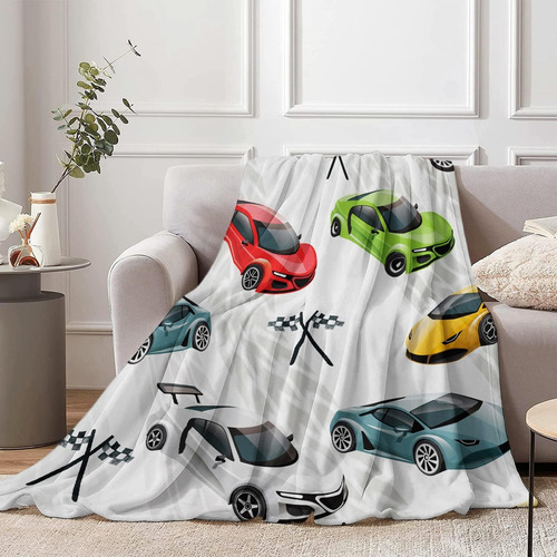 Manta Con Tema De Coche De Carreras Para Niños, 50 X 60 PuLG