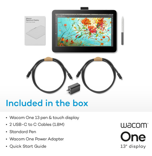 Tableta De Dibujo Wacom One 13 Con Pantalla Táctil Full Hd D