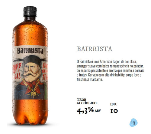 Chopp Bairrista 4.3% Puro Malte Salva Beer 1l 3un