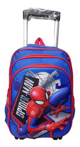 Morral Spaiderman Hombre Araña Con Ruedas Kix3 Lonchera Car