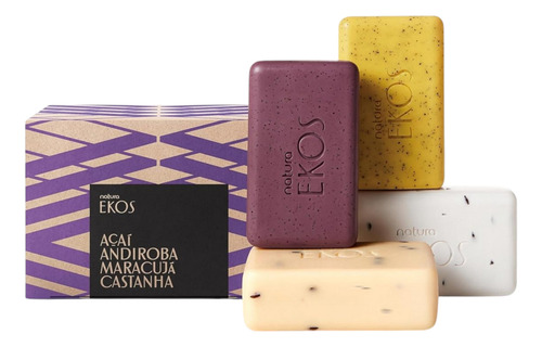 Set Jabones Exfoliantes Acaí, Andiroba, Maracuya Y Castaña