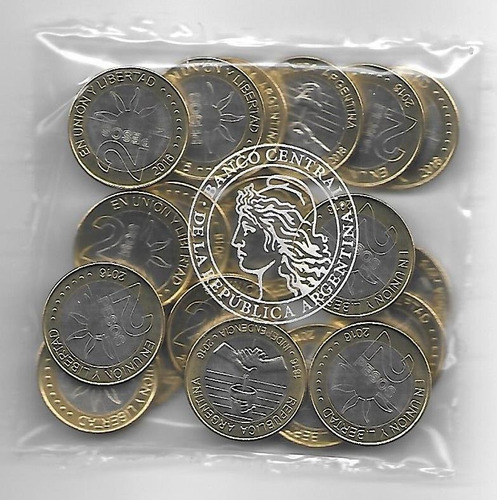 Monedas 2 Pesos 2016 Conmemorativa Termosellada X 20 Palermo