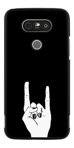 Funda Protector Para LG G5 G6 G7 Mano Cuernos Rock Negro