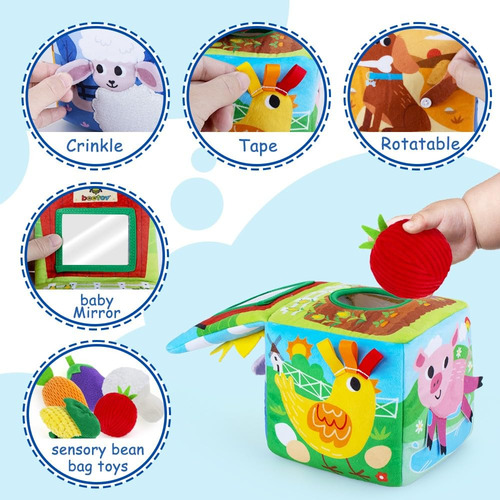 Cubo Sensorial Para Actividades Boca Abajo Juguete Para Bebé