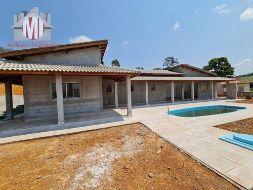 Imagem 1 de 19 de Lindo Projeto, Com Escritura, 3 Dormitórios, Piscina, Campinho, Área Gourmet, À Venda, 1900 M² Por R$ 550.000 - Zona Rural - Pinhalzinho/sp - Ch0909
