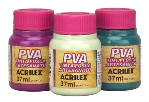 Tinta Para Artesanato Pva Acrilex 37ml 20 Unidades Escolha