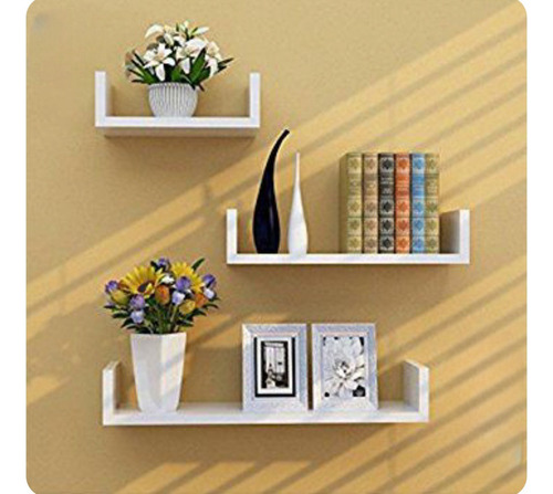 Set De 3 Repisas Flotantes De Pared Blanco