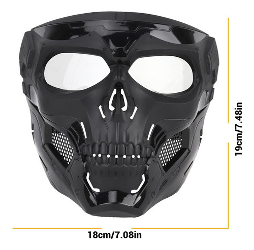 Máscara De Capacete Facial Completa, 1 Peça Skeleton Airsoft