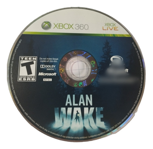 Alan Wake Xbox 360 (solamente Es El Disco)