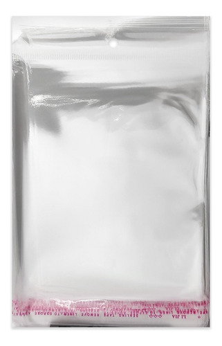 100 Saco Transparente C/ Cola 12x15 Cm - Com Furo