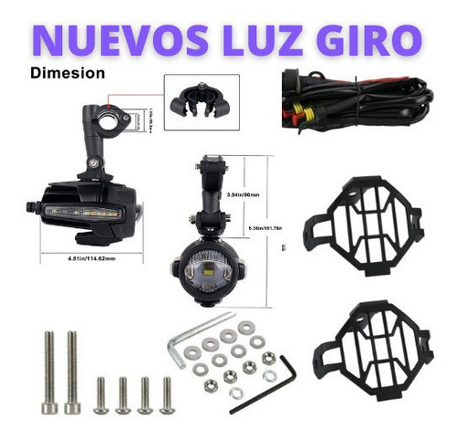 Par Faros Auxiliares Led Moto Bmw R1200gs Adv F800g + Giro