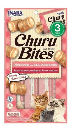 Imagen 2 de 2 de Wraps Inaba Churu Bites de pollo y salmón 30g