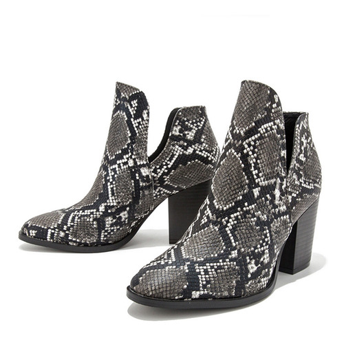 Botines Puntiagudos Para Mujer Zapatos Botas De Serpiente De