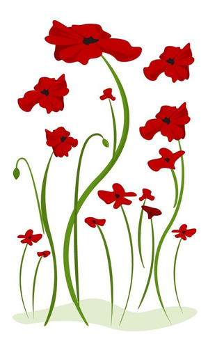 Imagen 2 de 4 de Vinilos Decorativos Flor De Malta Flores Rojo