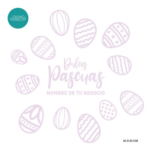 Vinilo Para Vidrieras Pascua Con Nombre De Tu Local! Mod3