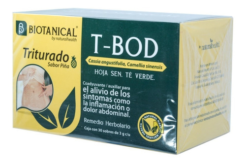 Imagen 1 de 3 de T-bod (sabor Piña) (30 Sobres) Naturalhealth