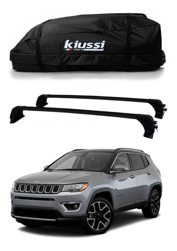 Bagageiro Teto Kiussi Bolzano 300l + Rack Jeep Compass