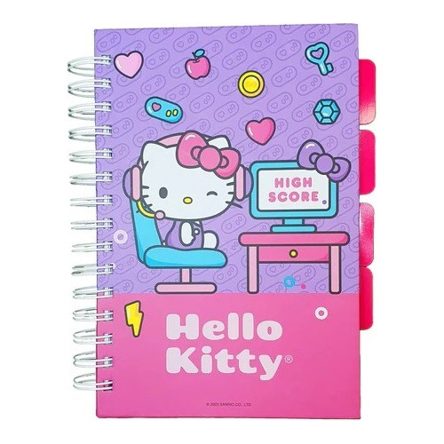 Cuaderno A5 Cuadriculado 160h Gamer Hello Kitty